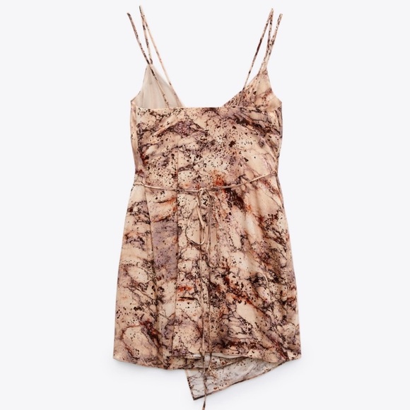 Zara satin effect mini wrap dress - Picture 8 of 8